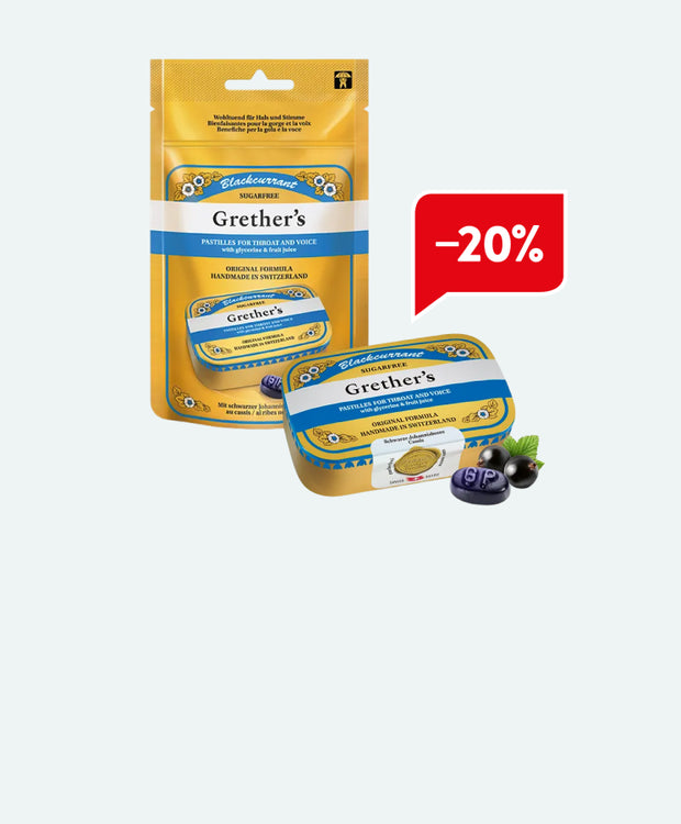Banner image for: 20% Rabatt auf<br> Grethers Pastillen
