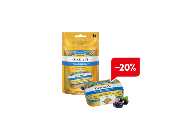 20% Rabatt auf Grethers Pastillen