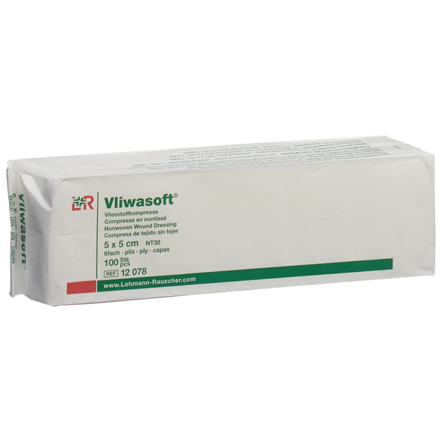 Vliwasoft Vliesstoffkompressen 5x5cm 6-lagig Btl 100 Stk