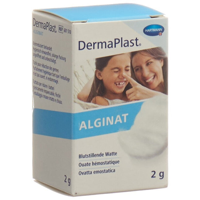 Dermaplast Alginat Blutstillende Watte Glas 2 g