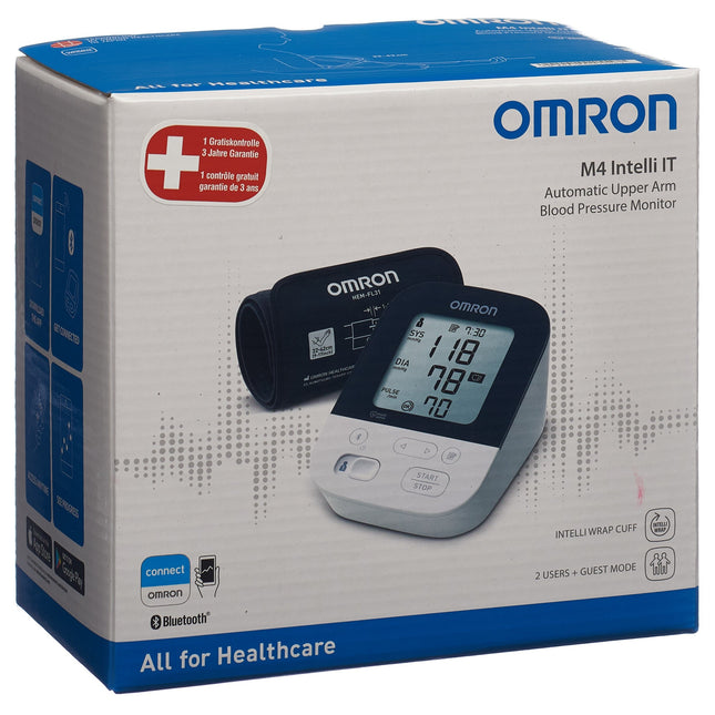 Omron Blutdruckmessgerät Oberarm M4 Intelli IT mit Omron Connect App inklusive Gratisservice