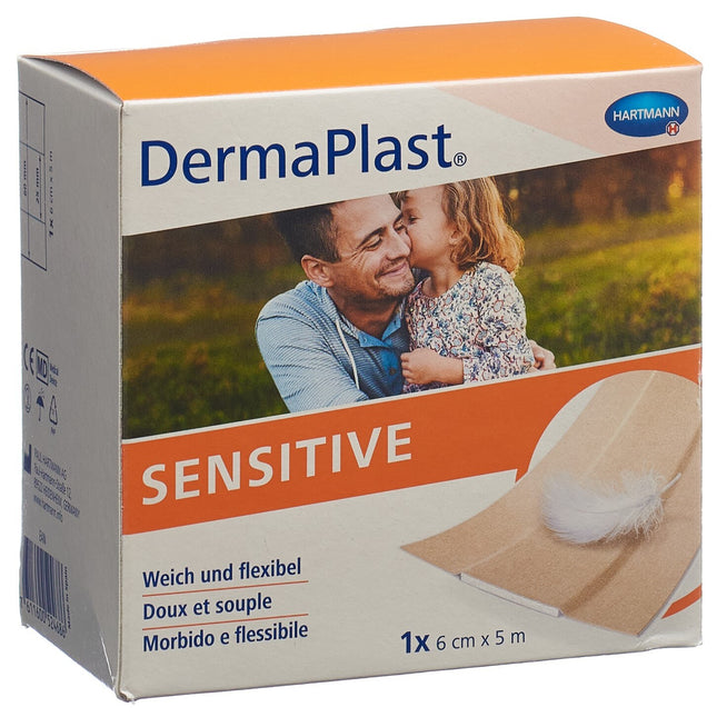 DermaPlast Sensitive Schnellverband 6cmx5m beige Rolle