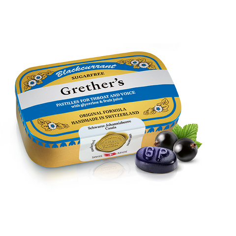 GRETHERS Blackcurrant Pastillen ohne Zucker