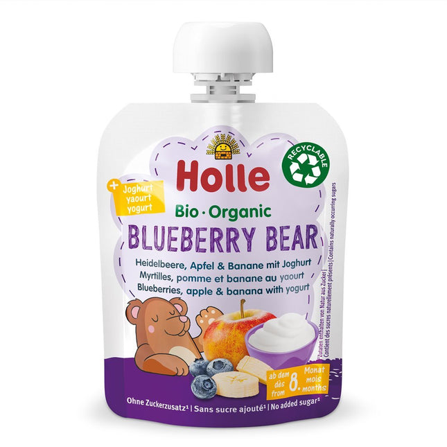 Holle Blueberry Bear Pouchy Heidelbeere Apfel & Banane mit Joghurt 85 g