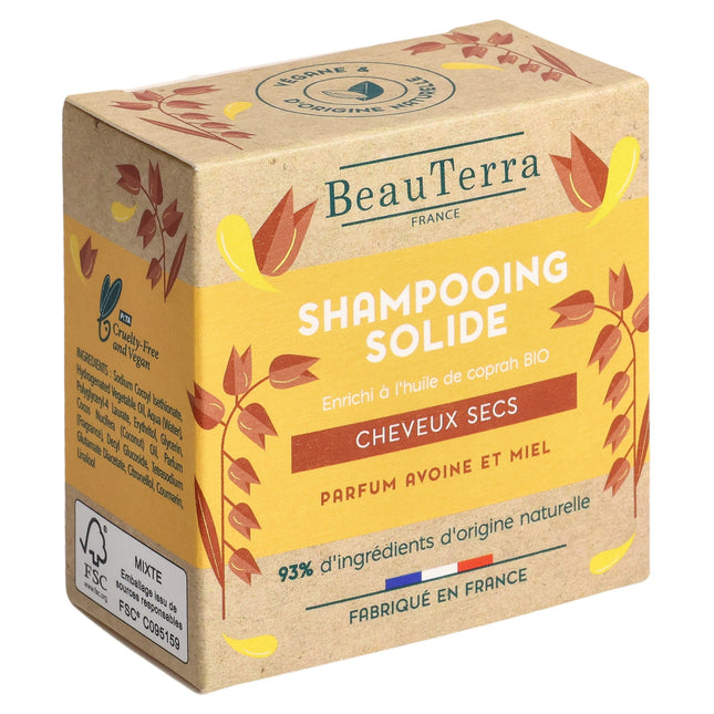 BeauTerra Festes Shampoo trockenes & beschädigtes Haar 75 g