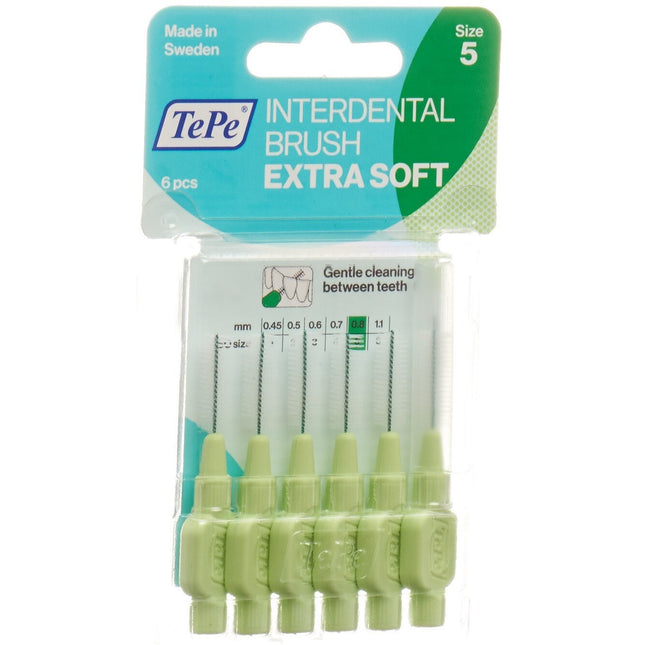 TePe Interdental Brush 0.8mm x-soft grün Blist 6 Stk