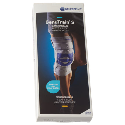 BAUERFEIND GenuTrain S Aktivbandage Gr4 rechts titan