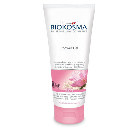 BIOKOSMA Shower Gel Wildrose Holunderblüten BIO Tb 200 ml