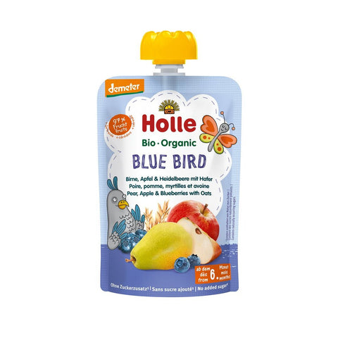 Holle Blue Bird - Pouchy Birne Apfel & Heidelbeere mit Hafer 100 g