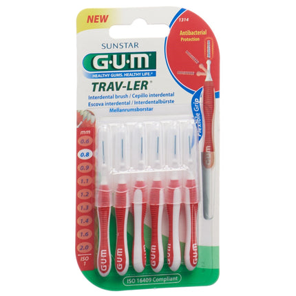 GUM Trav-Ler 0.8mm ISO 1 cylindric rot 6 Stk