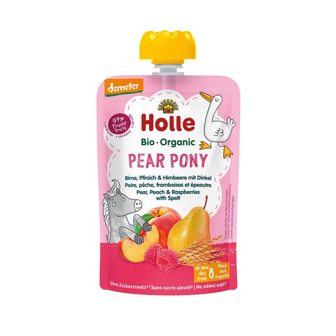 Holle Pear Pony - Pouchy Birne Pfirsich & Himbeere mit Dinkel 100 g