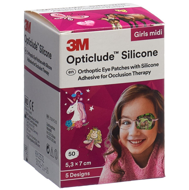 3M Opticlude Silicone Augenverband 5.3x7cm Midi Girls 50 Stk