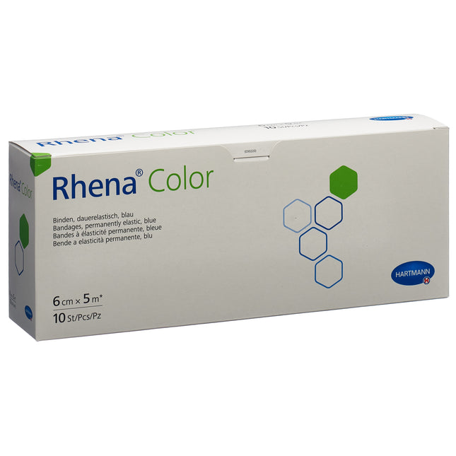 Rhena Color Elastische Binden 6cmx5m blau offen 10 Stk