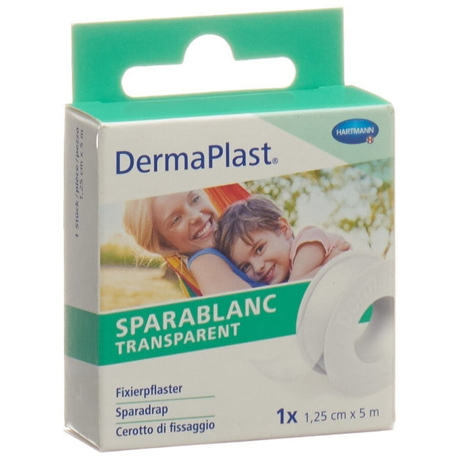 Dermaplast Sparablanc Transparent 1.25cmx5m weiss