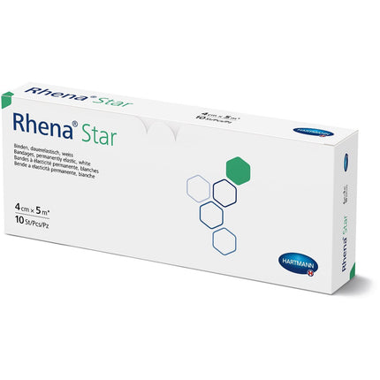 Rhena Star Elastische Binde 4cmx5m weiss offen 10 Stk