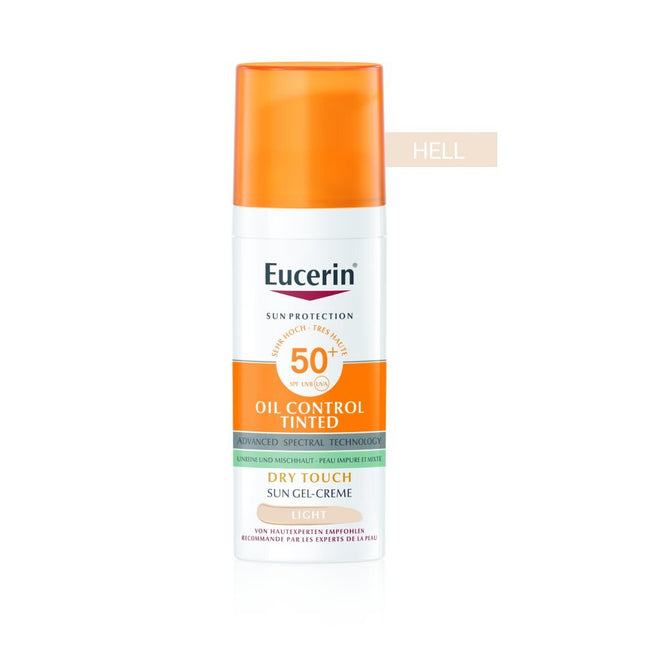 Eucerin SUN Face Oil Control Gel-Creme getönt hell LSF50+ Disp 50 ml