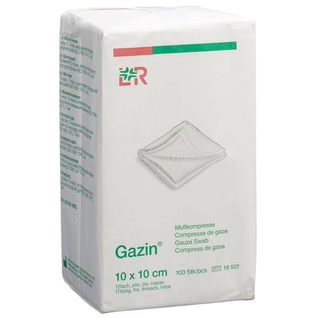 Gazin Mullkompressen 10x10cm 12-fach unsteril 100 Stk