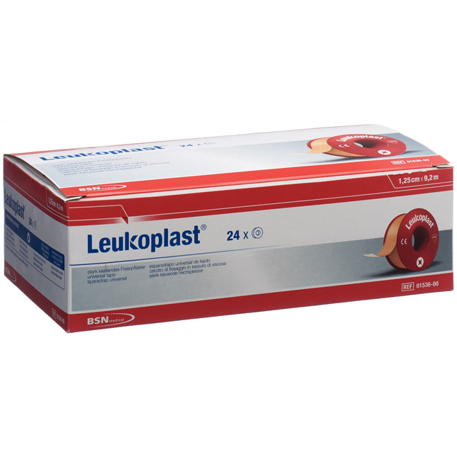 Leukoplast Fixierpflaster 9.2mx1.25cm hautfarbig ohne Schutzring 24 Stk