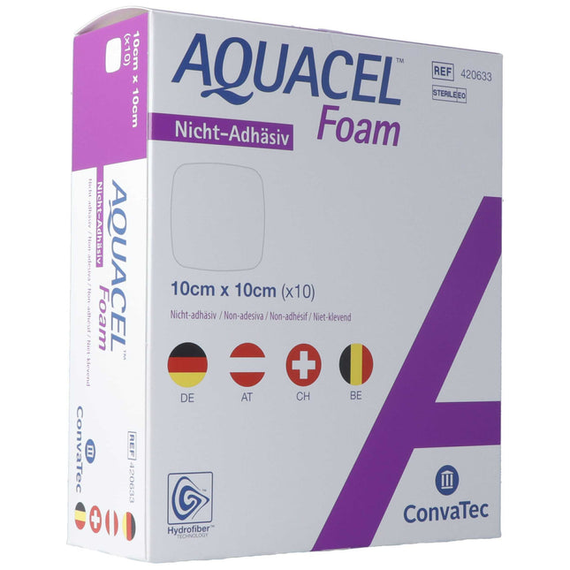 AQUACEL Foam nicht-adhäsiv 10x10cm 10 Stk