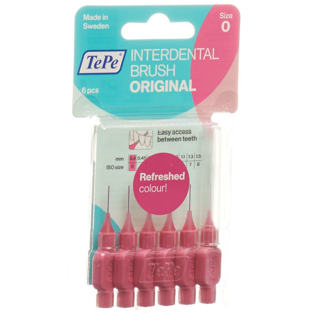 TePe Interdental Brush 0.4mm pink Blist 6 Stk