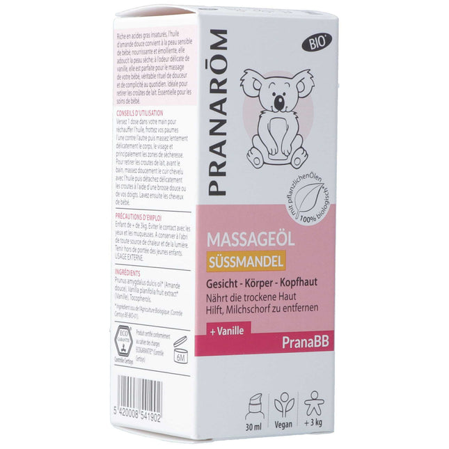 PRANAROM PranaBB Massageöl Süssmandel Bio Eco Fl 30 ml