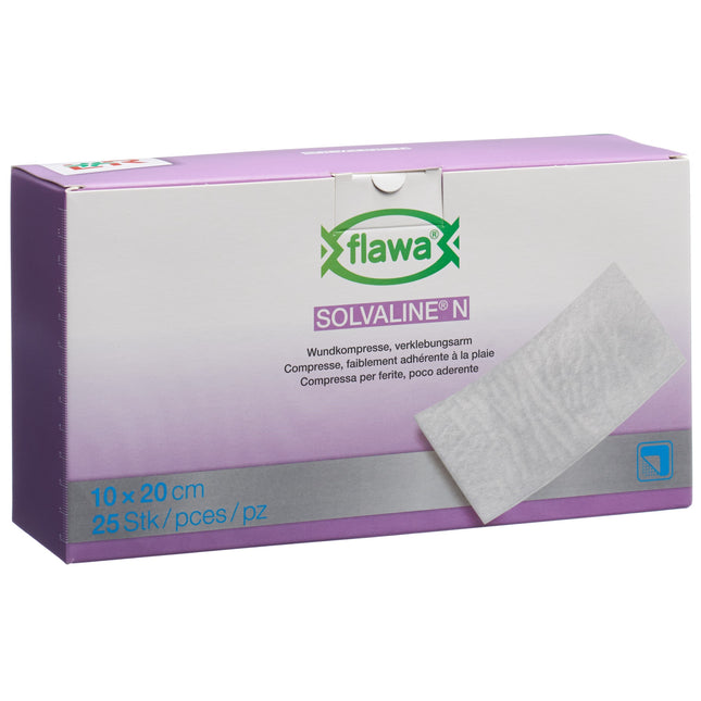 Flawa Solvaline N Kompressen 10x20cm steril 25 Stk