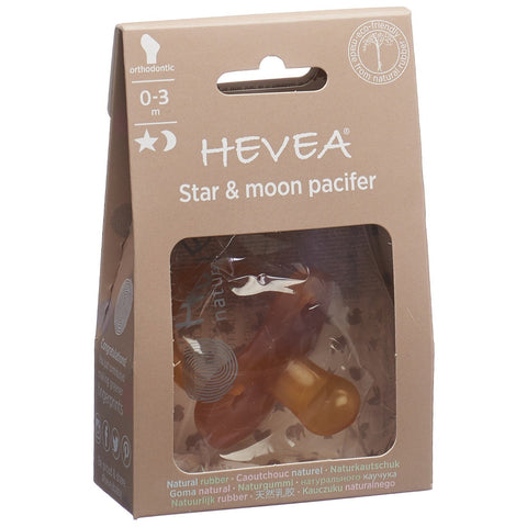 HEVEA Schnuller Orthodontic Star & Moon 0-3 Monate