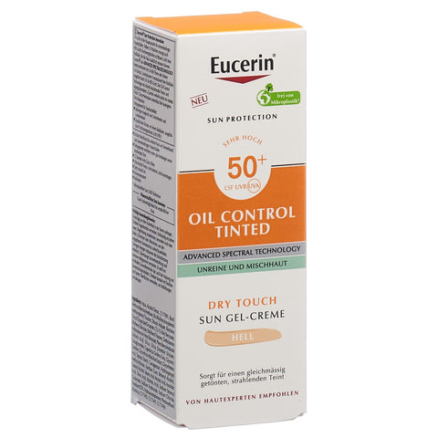 Eucerin SUN Face Oil Control Gel-Creme getönt hell LSF50+ Disp 50 ml