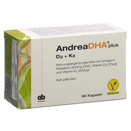 AndreaDHA plus Omega-3 Vitamin D3 + Vitamin K2 Kaps vegan 60 Stk