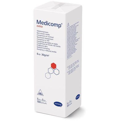 Medicomp Extra 6 fach S30 5x5cm unsteril Btl 100 Stk