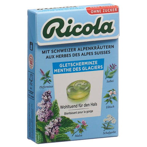 Ricola Gletscherminze Kräuterbonbons ohne Zucker mit Stevia Btl