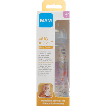 MAM Easy Active Baby Bottle Flasche 330ml 4+ Monate grey