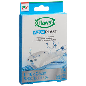 Flawa Aqua Plast Pflasterstrips 7.5x10cm wasserfest 5 Stk