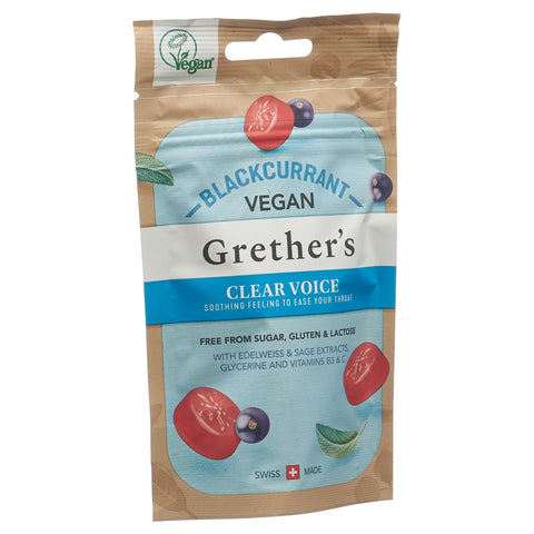 Grethers Clear Voice Blackcurrant Pastillen vegan Btl 45 g